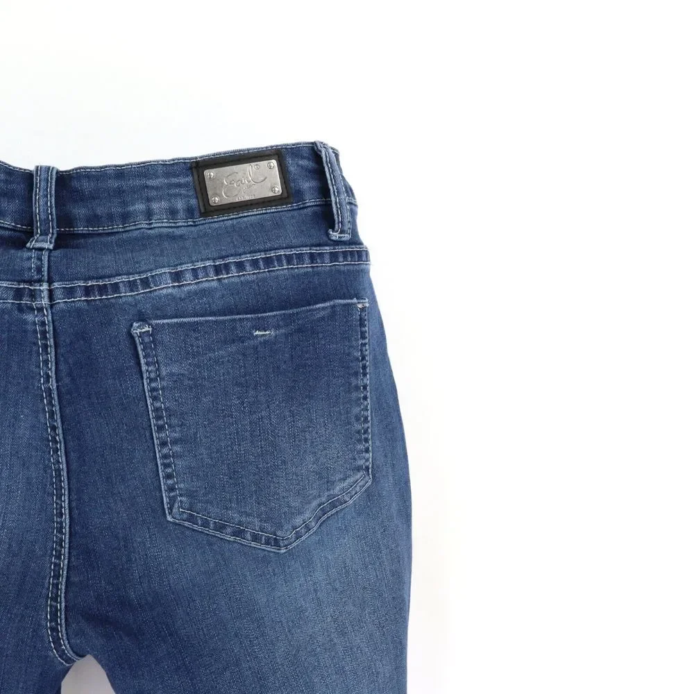 Earl‎ Jean Skinny Jeans Patchwork Design Womens 8 Blue Mid Rise Stretch